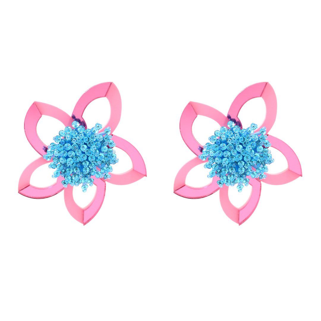 Pua rosa - Pendientes de Metacrilato