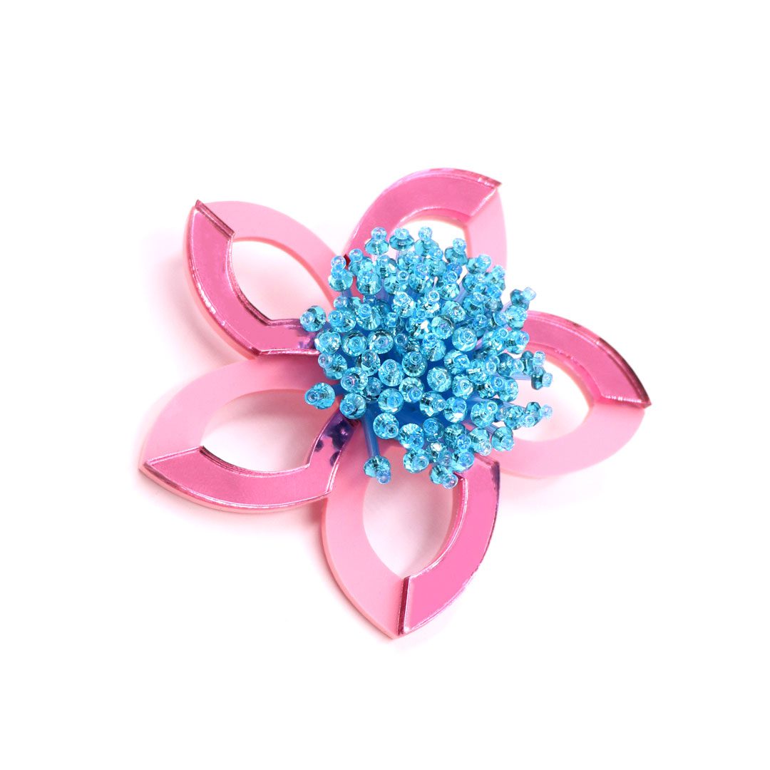 Pua rosa - Pendientes de Metacrilato