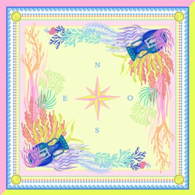 Pañuelo CRETA Rosa y Lima