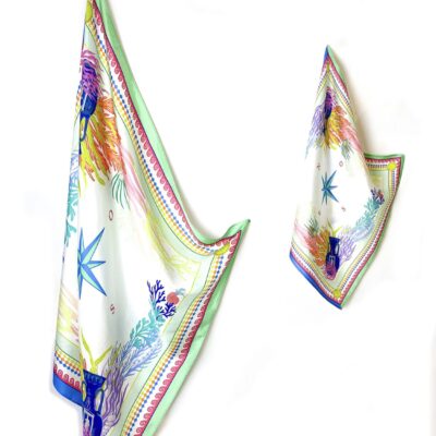 Mini pañuelo CRETA azul y verde