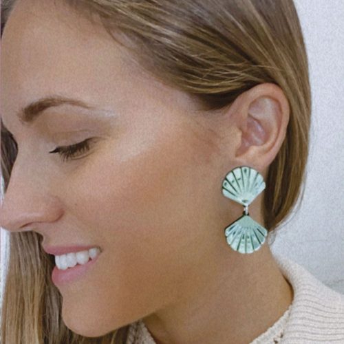 pendientes-fantasia-mini-concha-doble-verde