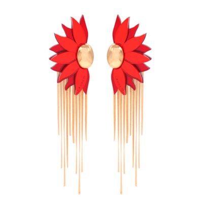 Pendiente-Girasol-Rojo-cadena