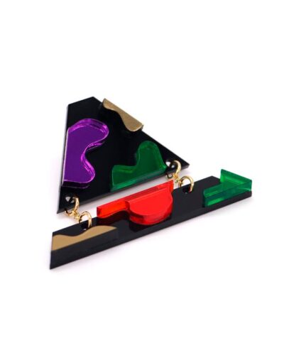 Pendiente-logo-manchas-oro-l